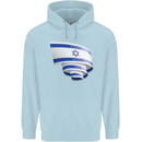 Curled Israel Flag Israeli Day Football Mens 80% Cotton Hoodie Light Blue