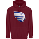 Curled Israel Flag Israeli Day Football Mens 80% Cotton Hoodie Maroon