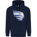 Curled Israel Flag Israeli Day Football Mens 80% Cotton Hoodie Navy Blue