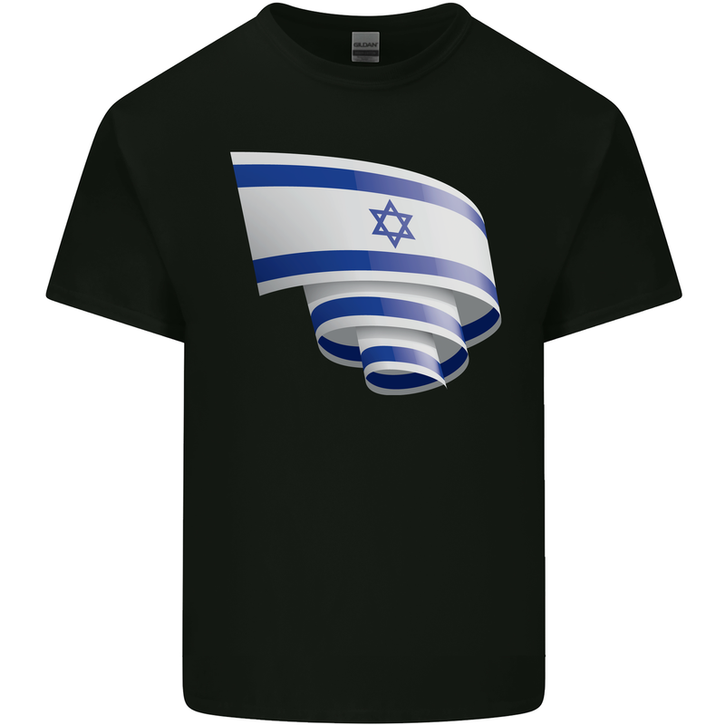 Curled Israel Flag Israeli Day Football Mens Cotton T-Shirt Tee Top Black