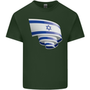 Curled Israel Flag Israeli Day Football Mens Cotton T-Shirt Tee Top Forest Green