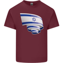 Curled Israel Flag Israeli Day Football Mens Cotton T-Shirt Tee Top Maroon