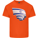 Curled Israel Flag Israeli Day Football Mens Cotton T-Shirt Tee Top Orange