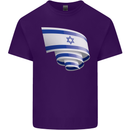 Curled Israel Flag Israeli Day Football Mens Cotton T-Shirt Tee Top Purple