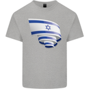 Curled Israel Flag Israeli Day Football Mens Cotton T-Shirt Tee Top Sports Grey