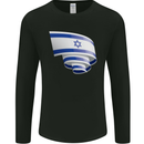 Curled Israel Flag Israeli Day Football Mens Long Sleeve T-Shirt Black