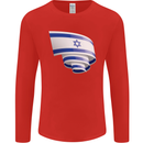 Curled Israel Flag Israeli Day Football Mens Long Sleeve T-Shirt Red