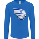 Curled Israel Flag Israeli Day Football Mens Long Sleeve T-Shirt Royal Blue