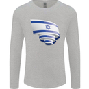 Curled Israel Flag Israeli Day Football Mens Long Sleeve T-Shirt Sports Grey