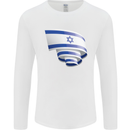 Curled Israel Flag Israeli Day Football Mens Long Sleeve T-Shirt White