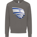 Curled Israel Flag Israeli Day Football Mens Sweatshirt Jumper Charcoal