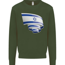Curled Israel Flag Israeli Day Football Mens Sweatshirt Jumper Forest Green