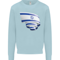 Curled Israel Flag Israeli Day Football Mens Sweatshirt Jumper Light Blue
