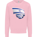 Curled Israel Flag Israeli Day Football Mens Sweatshirt Jumper Light Pink