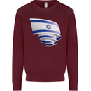 Curled Israel Flag Israeli Day Football Mens Sweatshirt Jumper Maroon