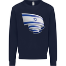 Curled Israel Flag Israeli Day Football Mens Sweatshirt Jumper Navy Blue