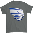 Curled Israel Flag Israeli Day Football Mens T-Shirt 100% Cotton Charcoal