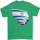 Curled Israel Flag Israeli Day Football Mens T-Shirt 100% Cotton Irish Green
