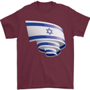 Curled Israel Flag Israeli Day Football Mens T-Shirt 100% Cotton Maroon