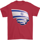 Curled Israel Flag Israeli Day Football Mens T-Shirt 100% Cotton Red