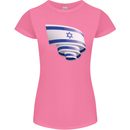 Curled Israel Flag Israeli Day Football Womens Petite Cut T-Shirt Azalea
