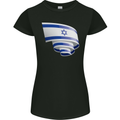 Curled Israel Flag Israeli Day Football Womens Petite Cut T-Shirt Black