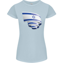 Curled Israel Flag Israeli Day Football Womens Petite Cut T-Shirt Light Blue