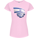 Curled Israel Flag Israeli Day Football Womens Petite Cut T-Shirt Light Pink
