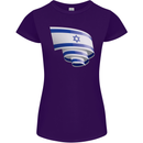 Curled Israel Flag Israeli Day Football Womens Petite Cut T-Shirt Purple