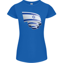 Curled Israel Flag Israeli Day Football Womens Petite Cut T-Shirt Royal Blue
