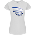 Curled Israel Flag Israeli Day Football Womens Petite Cut T-Shirt White
