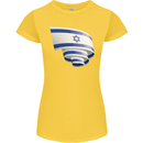 Curled Israel Flag Israeli Day Football Womens Petite Cut T-Shirt Yellow