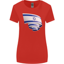 Curled Israel Flag Israeli Day Football Womens Wider Cut T-Shirt Red
