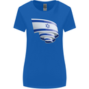 Curled Israel Flag Israeli Day Football Womens Wider Cut T-Shirt Royal Blue