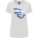 Curled Israel Flag Israeli Day Football Womens Wider Cut T-Shirt White