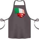Curled Italy Flag Italians Day Football Cotton Apron 100% Organic Dark Grey