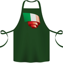 Curled Italy Flag Italians Day Football Cotton Apron 100% Organic Forest Green