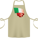 Curled Italy Flag Italians Day Football Cotton Apron 100% Organic Khaki