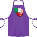 Curled Italy Flag Italians Day Football Cotton Apron 100% Organic Purple