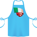 Curled Italy Flag Italians Day Football Cotton Apron 100% Organic Turquoise