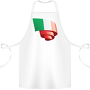 Curled Italy Flag Italians Day Football Cotton Apron 100% Organic White