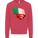 Curled Italy Flag Italians Day Football Kids Sweatshirt Jumper Heliconia