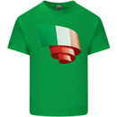 Curled Italy Flag Italians Day Football Kids T-Shirt Childrens Irish Green