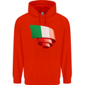 Curled Italy Flag Italians Day Football Mens 80% Cotton Hoodie Bright Red