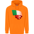 Curled Italy Flag Italians Day Football Mens 80% Cotton Hoodie Orange
