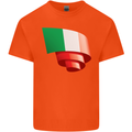 Curled Italy Flag Italians Day Football Mens Cotton T-Shirt Tee Top Orange