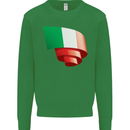 Curled Italy Flag Italians Day Football Mens Sweatshirt Jumper Irish Green