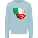 Curled Italy Flag Italians Day Football Mens Sweatshirt Jumper Light Blue
