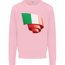 Curled Italy Flag Italians Day Football Mens Sweatshirt Jumper Light Pink