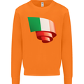 Curled Italy Flag Italians Day Football Mens Sweatshirt Jumper Orange